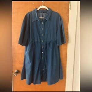 Blue Denim Button-Up Dress 2x womens